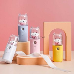 Humidifiers Cow Humidifier Female Makeup Water Replenishment Instrument Handheld USB Women Perfume Alcohol Nano Sprayer Blue YQ230928