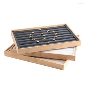 Jewelry Pouches Wood PU Ring Earrings Pendant Necklace Organizer Ear Studs Display Stand Holder Rack Showcase Box