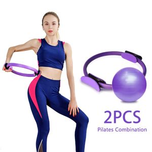 Yoga Circles Fitness Pilates Magic Circle Exercise Yoga Ball Women Workout Resistance Ring Thickened Explosion-proof Ball Training Equipment 230925