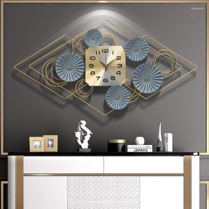 Relógios de parede Luxo Moderno Sala de estar Arte Metal Grande Mecanismo de Relógio Digital Cozinha Horloge Murale Decoração Itens