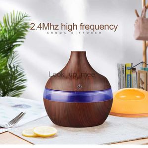 Humidifiers USB 300ML Air Humidifier Electric Aroma Diffuser Mist Wood Grain Oil Aromatherapy Mini Portable Newfashioned For Car Home Car YQ230926