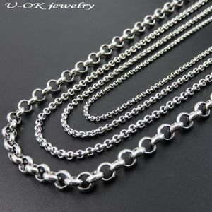 2 2 5 3 6mm Wide Silver Tone Stainless Steel Rolo Chain Necklace For Man & Women Fashion Locket Chains Stainless Steel Jewelry262x