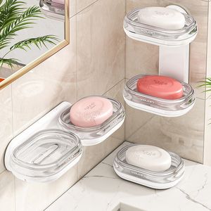 Piatti di sapone a parete a parete senza punzonatura a doppio piatto sapone a doppio piatto di sapone per la scatola del gabinetto di spugna per acqua per accessori per il bagno set 230926