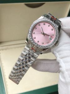 AAA Yüksek Kaliteli Kadınlar İzle 31mm Altın Paslanmaz Çelik Kadın 2813 Hareket Elmas Çerçevesi Lady Ladies Bilek Swatches Noel Hediyesi