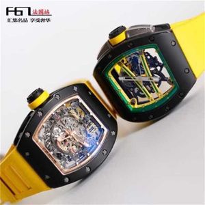 Richarmill Relógios Relógios de pulso mecânicos automáticos Relógio masculino suíço RM037 NTPT fibra de carbono material composto de camada fina 1MNS6HV06HV0 WN-I6LM
