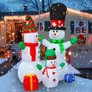 Party Decoration 6 Ft LED Light Up Inflatable Christmas Snowman Family Scence Decoration for Yard Lawn Garden Home Party Indoor Outdoor Toys Kids T230926