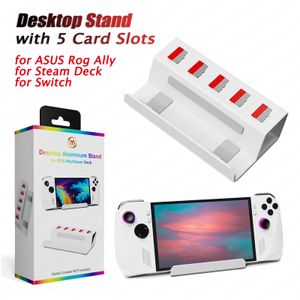 Andra tillbehörsskrivbordsfästen för Asus Rog Ally Steam för Deck Console Holder Portable Metal Anti-Slip Stand med 5 Card Slot Game Accessories 230925