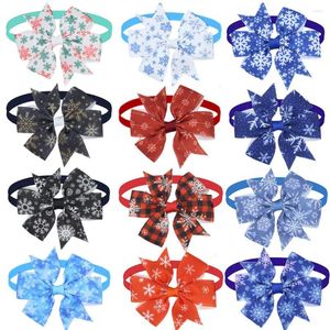 Dog Apparel 50pcs Winter Style Small Accessories Cute Snowflake Pet Cat Bow Ties For Puppy Tie