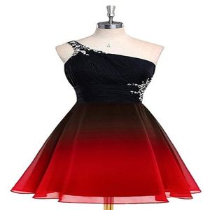 2019 New Sexy One-Shoulder Mini Crystal Prom Dresses Beading Plus Size Homecoming Cocktail Party Special Occasion Gown Vestido Fie2539
