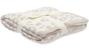 Blankets Half Wool Sheep Blanket Knitted Leopard Plush Barefoot Dream bedding article3414230