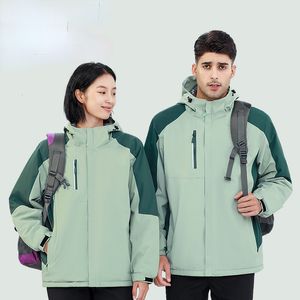 Jaquetas ao ar livre Hoodies Caminhadas Jaqueta À Prova D 'Água Mulheres Homens 3 em 1 Twopiece Camping Respirável Windbreaker Térmico Esportes Inverno 230926