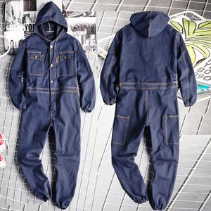 Andra denim Coverall Electric Welding Suit Labor Clothes Auto Repairman Workwear Fit 170/175/180/185/190CM 4XL Säkerhetsskydd 230925