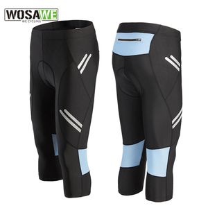 Fahrradhose WOSAWE Reflektierende Herren-Radsport-Kurzhose Wadenlange Mountainbike-Strumpfhose 3D-Gel-gepolsterte Reit-MTB-Spinning-Fahrradshorts 230925