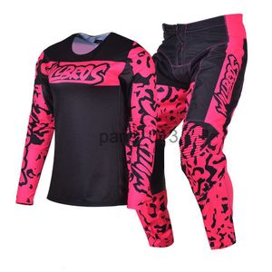 Men's Tracksuits Pink Jersey Pants Motocross Gear Set Racing Bmx Race Enduro Outfit Moto Cross Suit Willbros Motorcycle Kits For Woman Lady x0926