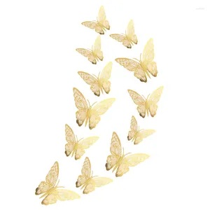 Party Supplies 12PCS Butterfly Cupcake DIY Tools Home Wall Stickers Cake Decor Happy Birthday Toppers Wedding Kids