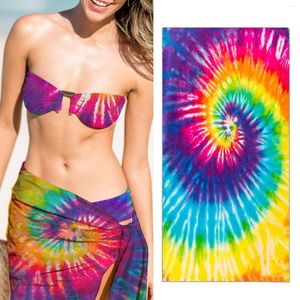 Asciugamano Asciugamani Tie Dye Beach 63 pollici x 31 pollici Fibra fine poliestere stampato quadrato Ottimo set da bagno