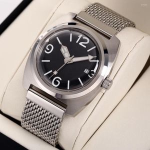 Wristwatches Vintage Military Watch Men Automatic Mechanical Luxury 41mm Sports Watches Male Luminous Dome Mineral Glass