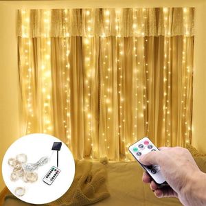 Julekorationer 3M LED Solar Light Curtain Garland Merry Decoration for Home Ornaments Xmas Gift Navidad 2021 År 2022258V