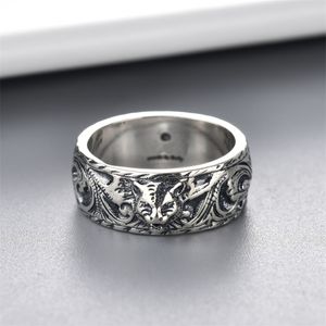 Designer homem carta banda anel vintage tigre amante anéis casal coração ouro jóias de aço inoxidável feminino designers luxo sol flor anel
