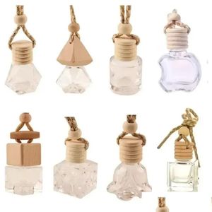 Essential Oils Diffusers Stock Car Hanging Glass Bottle Empty Per Aromatherapy Refillable Diffuser Air Fresher Fragrance Pendant Orn Otcgy
