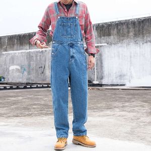 S-6XL Men's Jeans Jumpsuits Bib Overalls For Man Suspender High Street Distressed 2023 Fashion Denim Pants Male Plus Size