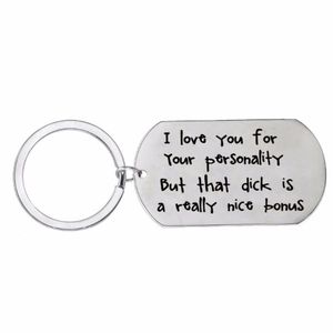 Keychains 12PC Lot I Love You Keychain Dog Tag Stainless Steel Keyring For Couple Girlfriend Boyfriend Wife Husband Key Chain Funn297d