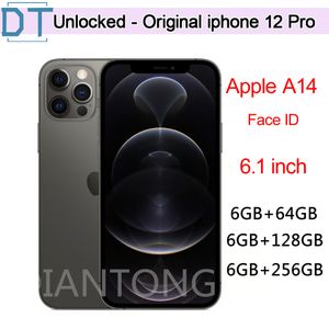 100 % originales, echtes iPhone 12 Pro 12Pro 128 GB 256 GB 512 GB ROM 6,1 Zoll Super Retina OLED A14 Bionic IOS Face ID entsperrtes 5G-Mobiltelefon, A+Ausgezeichneter Zustand