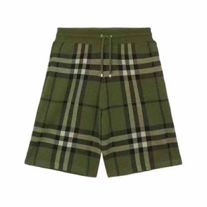 Designer toppkvalitet Green Plaid Shorts Fashion Plaid Knit Drawstring Lace-Up Classic Retro Men's and Women's Loose Shorts