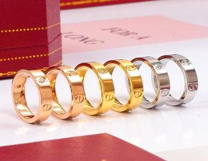 Rose Gold Stainless Steel love Ring With Original Logo Woman Jewelry Rings Men Wedding Promise Rings For Female Women Gift Engagem5495691