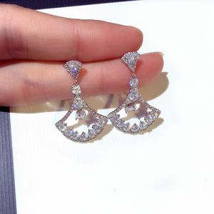 Choucong Brand Dangle Earrings Luxury Jewelry 925 Sterling Silver Round Cut White Topaz CZ Diamond Gemstones Eternity Handmade Party Women Wedding Drop Earring