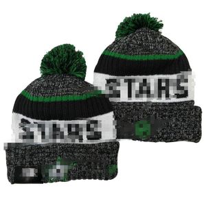 Stjärnor beanie beanies nordamerikanska hockey boll lag sida lapp vinter ull sport stickad hatt skalle mössor