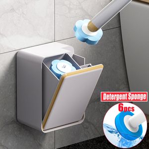 Toalettborstar hållare engångs toalettborste svamp väggmonterad badrum hörn tvätt svamp med tvättmedel borsthuvudsersättningsverktyg 230926