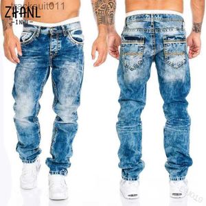 Męskie dżinsy proste dżinsy Mężczyzna Vintage Wash Denim Spodnie wiosna lato chłopak workowate dżinsy męskie kaualne designer kowbojski spodnie L230926