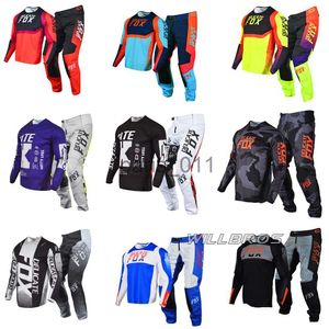 Inne odzież Delikatne sprzęt motocross 180 360 Pants MX Combo Moto Cross Offroad Suit Men Mountain Bike Suit dla dorosłych x0926