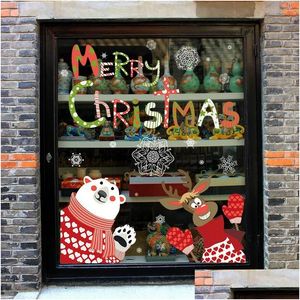 Christmas Decorations Elk Window Sticker Wall Stickers Decal Festival Atmosphere Dress Up Supplies Secorations Drop Delivery Home Ga Ot3Xp