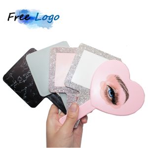 Compact Mirrors Eyelash Extensions Handheld Mirror Custom Heart Shape Square SPA Salon Personalized Makeup With Handle 230926