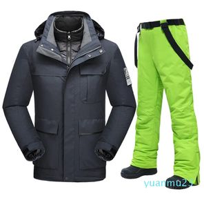 Wasserdichte Ski-Snowboard-Jacken und -Hosen, Winter-Outdoor-Daunenjacke, dicke warme Schnee-Kostüme für Herren