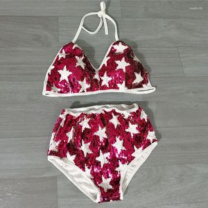 Tute da donna Slip sexy con paillettes lucide Reggiseno 2 pezzi Set Dance Stage Party Club Completo intimo taglie forti