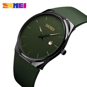 Skmei Quartz Watch Men Lady Fashion Mens Męskie Zwiedź Wodoodporne PU Small Dial Watches Army Green Relogio Masc 1509212h