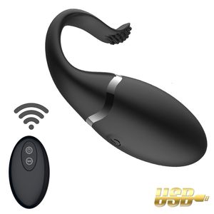 Uovo di proiettile in silicone con telecomando senza fili per donne Carica USB G Spot stimolatore del clitoride Giocattoli adulti del sesso Donna 230925