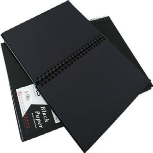 Notepads Black Card Book A4 120 Pages Paper Inner Page Coil Graffiti A3 Po Album DIY Sketchbook Notebook 230926