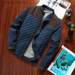 Men's Down Parkas Mens Denim Jacket with Fur Collar Retro Ripped Fleece Jeans Jacket and Coat for Autumn Winter S-5XL L230926