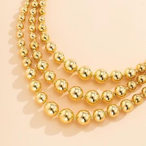 Colares de pingente exagerados multi-camadas geométricas grânulo clavícula corrente para mulheres hip-hop estilo fresco misturado trançado colar jóias