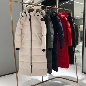 Designerskie kobiety w dół płaszcza Long Parka White Duck Windbreak Women Parkas Kurtka Zimowa puffer Wolf Fur Płot Arctic Hood Trim Doudoune Manteau