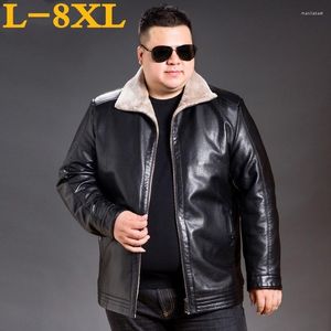 Men's Fur Plus Size 8XL 7XL Sheepskin Coat Men Genuine Mens Park High Quality Raccoon Collar Bomber Leather Jacket