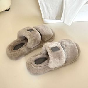 Fur Slides Designer Women Slippers Ladies Wool Winter Fur Fluffy Furry Warm Sandals Comfortable Fuzzy Girl Flip Flop Slipper 35-45 NO482