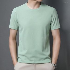 Men's T Shirts Solid Color Brand Print Plain Tops Summer Shirt Men 2024 Round Neck Short Sleeve Casual Fashion Mens Clothing