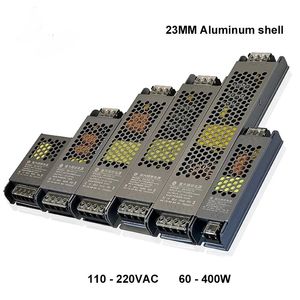 23 mm Ultrathin LED Zasilanie DC 12V 24 V Transformatory oświetleniowe Aluminium Aluminium AC110-220V Driver do paska Reklama Lekcja LL