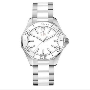 Top quality man woman model 38mm classic watches quartz wristwatch ceramic and steel bracelet t0102476