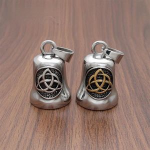 Pendant Necklaces Viking Compass Stainless Steel Accessories Celtic Knot Retro Odin Triangle Valknu Titanium Bell Hip Hop Jewelry302q